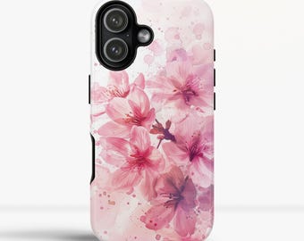 Etui na telefon z motywem kwiatów akwarelowych: Sakura, kwiat wiśni, etui na iPhone'a 17 16 15 14 13 12, Samsunga S26 S25 S24 S23, Google Pixel 9 8 7