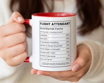 Kubek „Wartości odżywcze” – zabawny prezent dla personelu pokładowego, podziękowanie lub prezent z okazji ukończenia szkoły, ceramiczny, 11 uncji lub 15 uncji