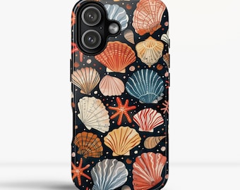 Etui na telefon z muszlami: Kolorowa muszla z motywem rozgwiazdy na iPhone'a 17 16 15 14, Samsunga Galaxy S26 S25 S24, Google Pixel