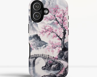 Etui na telefon z motywem kwiatu wiśni Sakura: Azjatycki krajobraz na iPhone'a 16 15 14 13 12, Samsunga S26 S25 S24 S23 S22, Google Pixel 9 8 7