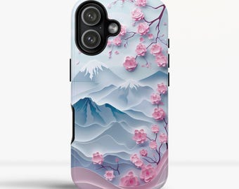 Etui na telefon z motywem kwiatu wiśni: japońska góra na iPhone'a 17 16 15 14 13 12, Samsunga S26 S25 S24 S23, Google Pixel 9 8 7