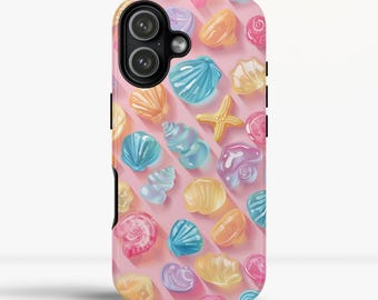 Śliczne etui na telefon z muszelkami: Pastelowe cukierki żelkowe na iPhone'a 17 16 15 14, Samsunga Galaxy S26 S25 S24, Google Pixel