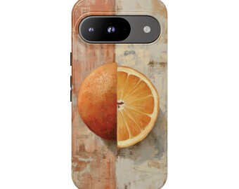 Etui na telefon w kolorze pomarańczowego plasterka: Estetyczna, letnia, ochronna osłona na telefon do Google Pixel 9, 8, 7,