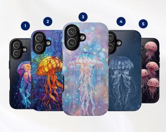 Etui na telefon z motywem meduzy: wytrzymałe etui na telefon z motywem zwierząt morskich do iPhone'a 17 16 15 14, Samsunga Galaxy S6 S25 S24 S23, Google Pixel 9 8 7 6