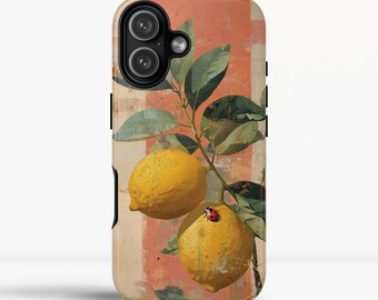 Etui na telefon Lemon: Vintage włoskie, letnie, estetyczne etui ochronne na telefon iPhone, Google Pixel, Samsung Galaxy