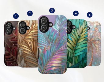 Etui na telefon z motywem liści palmowych: Etui z tropikalnymi wzorami na iPhone'a 17 16 15, Samsunga Galaxy S26 s25 s24, Google Pixel 9 8 7