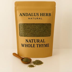 Natural Whole Thyme – Dried Thyme Herb for Cooking, Baking & Seasoning, Aromatic Gourmet Spice, Fresh Flavor, Eco-Friendly Kraft Pouch
