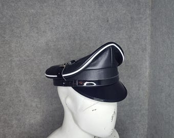 Gorra de piel de oveja, sombrero de motociclista de cuero genuino, estilo militar vintage, gorra Muir