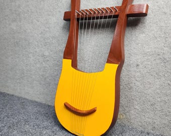 10 String Lyre Harp, Davidic Harp, Handcrafted Medieval Musical Instrument, Celtic Viking Gift
