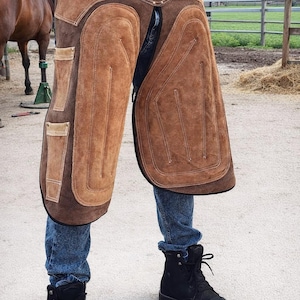 Equine Care Leather Farrier Chaps - Suede Blacksmith Apron - Horseshoeing Pinny - Gents & Ladies Welding apron