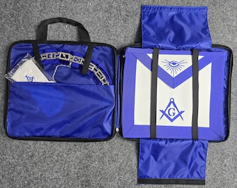 Master Mason Regalia Set - Includes Apron, Collar Chain & Gloves - Blue Lodge Freemason Presentation Gift