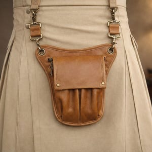 Handcrafted Leather Sporran Bag | Scottish Kilt Accessory | Traditional Highland Pouch | Celtic Gift for Men