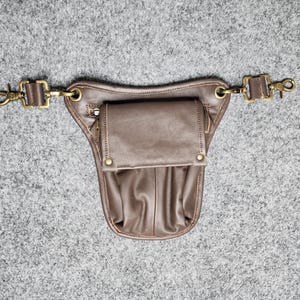 Scottish Sporran Leather Bag | Genuine leather Thigh Pouch | Kilt Crossbody Sack image 4