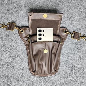 Scottish Sporran Leather Bag | Genuine leather Thigh Pouch | Kilt Crossbody Sack image 6