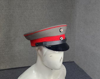 WW1 German M1910 Infantry Officer Visor Cap - Imperial Prussian Crusher Hat - Pre-1915 Military Replica