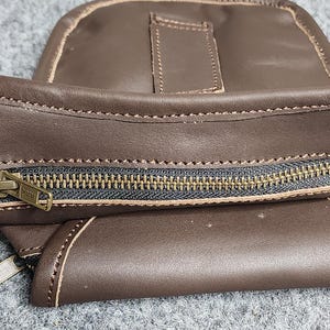 Scottish Sporran Leather Bag | Genuine leather Thigh Pouch | Kilt Crossbody Sack image 8