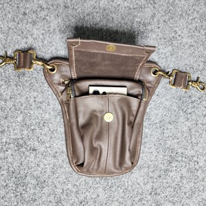 Scottish Sporran Leather Bag | Genuine leather Thigh Pouch | Kilt Crossbody Sack image 7
