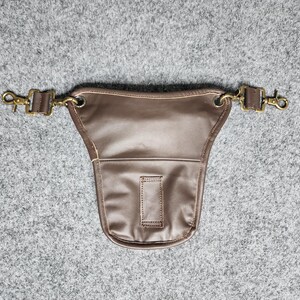 Scottish Sporran Leather Bag | Genuine leather Thigh Pouch | Kilt Crossbody Sack image 5