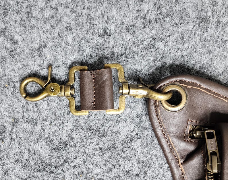 Scottish Sporran Leather Bag | Genuine leather Thigh Pouch | Kilt Crossbody Sack image 9