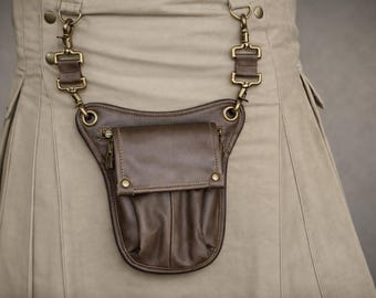 Borsa in pelle scozzese Sporran / Borsa da coscia in vera pelle / Borsa a tracolla Kilt