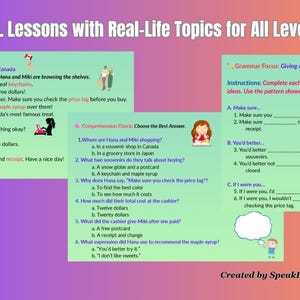 Buying Souvenirs in Canada – ESL Printable Dialogue & Vocabulary Practice (A1 Level)