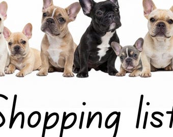 French Bulldogs Shopping List | Grocery Note Pad