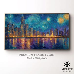 Van Gogh Starry Night City - Samsung Frame TV Art (Digital Download)