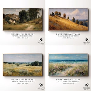 Summer Landscape Collection for Samsung Frame TV Set of 4 – Countryside, Coastal, Meadow & Hill Scene Artwork | 4K Digital Download