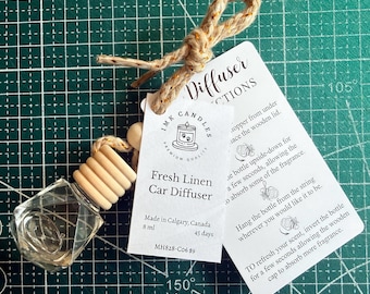 Fresh Linen Car Diffuser – Long-Lasting Scent, Non-Toxic Ingredients (8ml) Fresheners