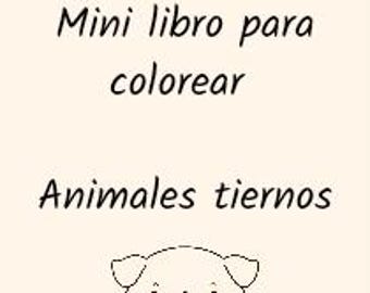 Mini kleurboek voor kinderen - schattige dieren | Printbare PDF