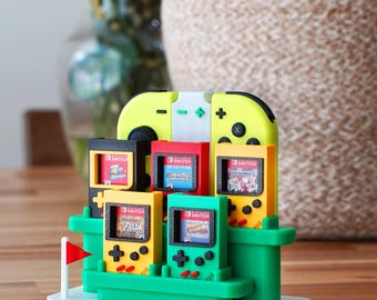 Nintendo Switch Game Cartridge & Joy-Con Stand: Retro Gaming Display