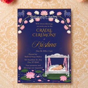 Editable Royal Cradle ceremony invitation,indian cradle ceremony invite,baby cradle function,Namkaran Ceremony Printable Digital Download