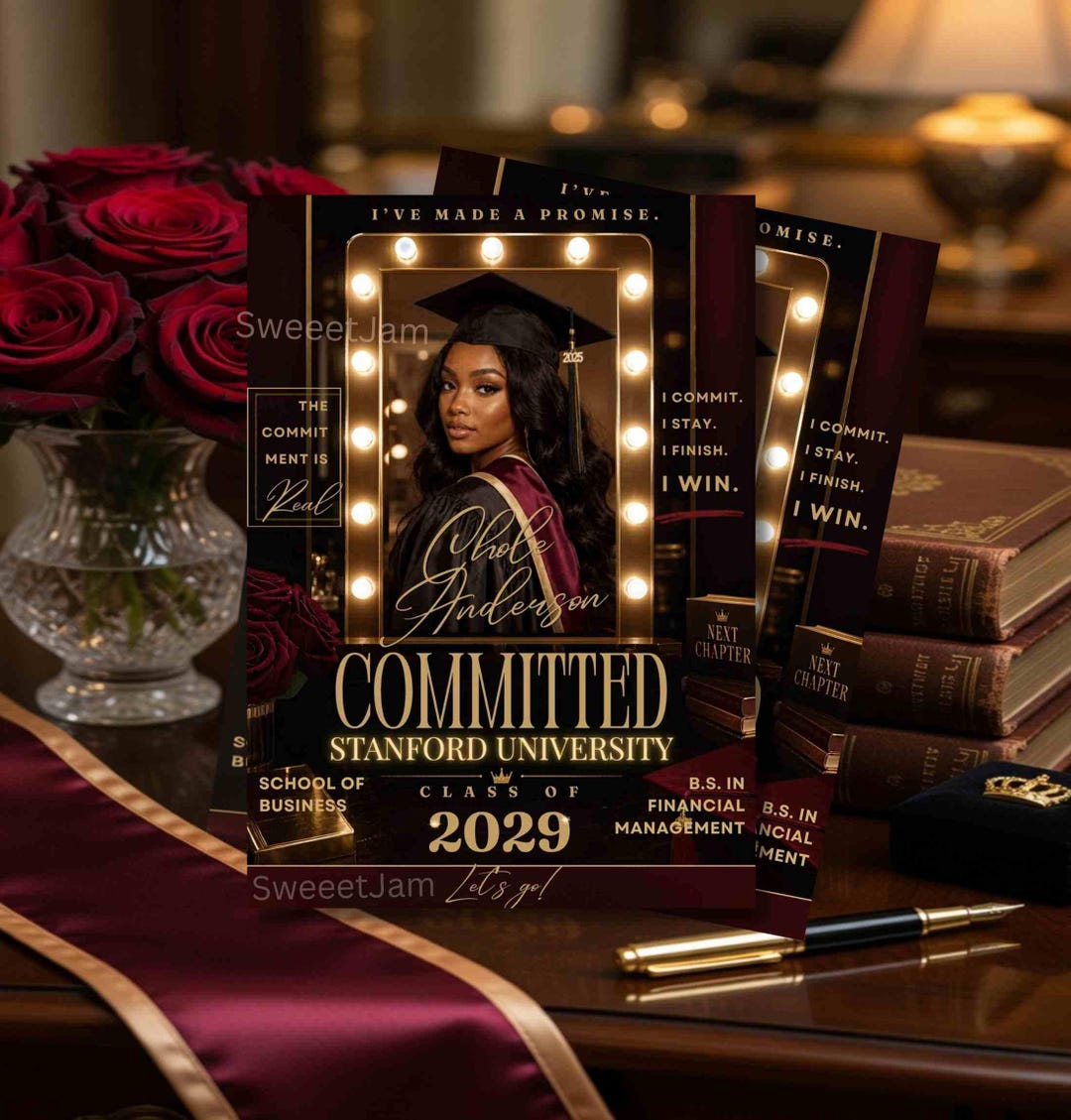 EDITABLE College Commitment Announcement Card | Senior Year | Custom ...