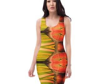 Electric Orange Bodycon dress
