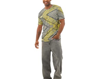 Yellow Asphalt Men’s cotton crew neck t-shirt