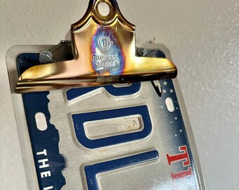 Texas Repurposed License Plate Clipboard, State, Wall Decor, Numbers, Clip, Industrial, Sign, Car, Truck, Lone Star State, Space Shuttle