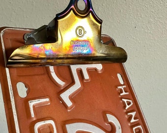 License Plate Clipboard, Louisiana, State, 1969, Wall Decor, Numbers, Clip, Industrial, Sign, Red, White, Boat, Trailor, Car, Truck, 1500