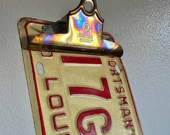 Louisiana, Repurposed License Plate Clipboard, State, Wall Decor, Numbers, Industrial, Sign, Car, Truck, Sportsman's Paradise, 1971, 1970