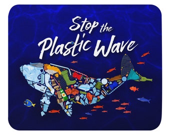 Stop the Plastic Wave MOUSE PAD Save the Oceans Conservation Nature Trash Fish Wildlife Pollution Bags Bottles  FREE Shipping!