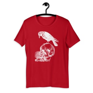 Short-Sleeve, Unisex, T-Shirt, Skull, Crow, Raven, Bird, Blackbird, Death, Edgar Allen Poe, Custom, Bella Canvas, Soft, Anatomy