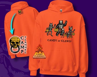 Unisex Hoodie, Trick or Treat, Spirit Animals, Wild Animals, Halloween Candy, Claw, Skeleton, Bear, Fox, Eagle, Wolf, Owl, Oddities, Horror