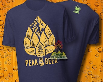 T-shirt unisexe, Un pic puis de la bière, Brasserie, Fêter, Montagne, Escalade, Plage, Randonnée, Randonnée, Chemise de camping, Camp, Houblon, Boissons, Alcool