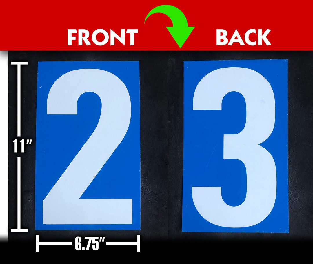 Vintage Metal Number Two OR Three 2 3 Price Point Sign Double Sided