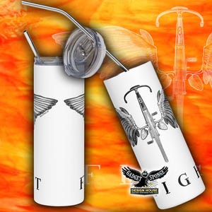 Bicycle, Flight, Stainless steel tumbler, Cycle, Cycling, Cool, Metal Straw, 20 Oz, White Bottle, Custom, Soft Drink, Alcohol, FREE Shipping