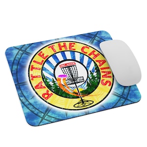 Disc Golf DiscGolf Rattle The Chains Mouse pad mousepad, computer, frisbee, chains, target, rattle, basket, vintage, outdoors, FREE SHIPPING