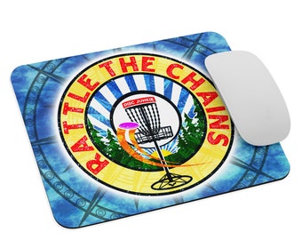 Disc Golf DiscGolf Rattle The Chains Mouse pad mousepad, computer, frisbee, chains, target, rattle, basket, vintage, outdoors, FREE SHIPPING