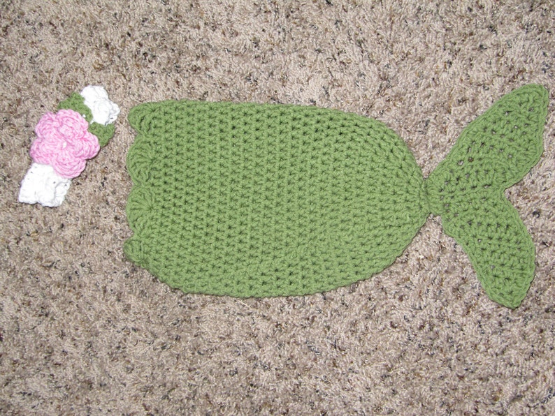 Mermaid Cocoon and Headband Crochet Pattern Photography Prop Etsy
