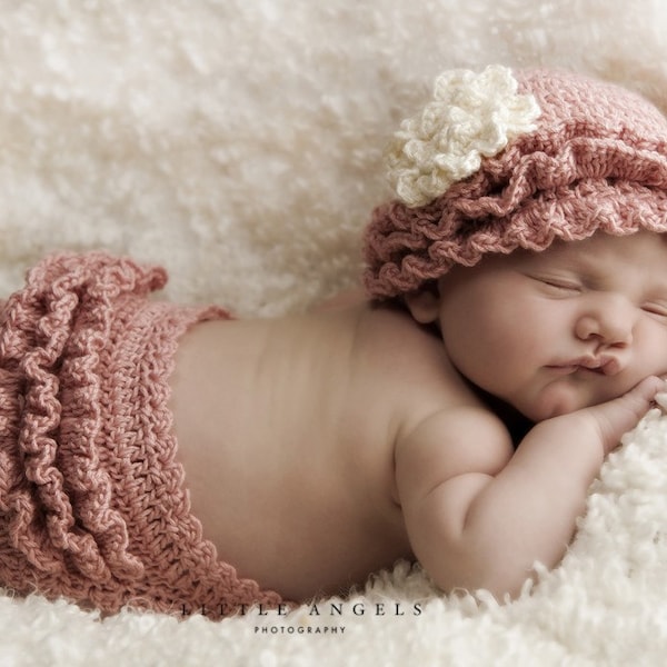Layers of Ruffles Crochet Hat and Diaper Cover Pattern -- Photography Prop (505)