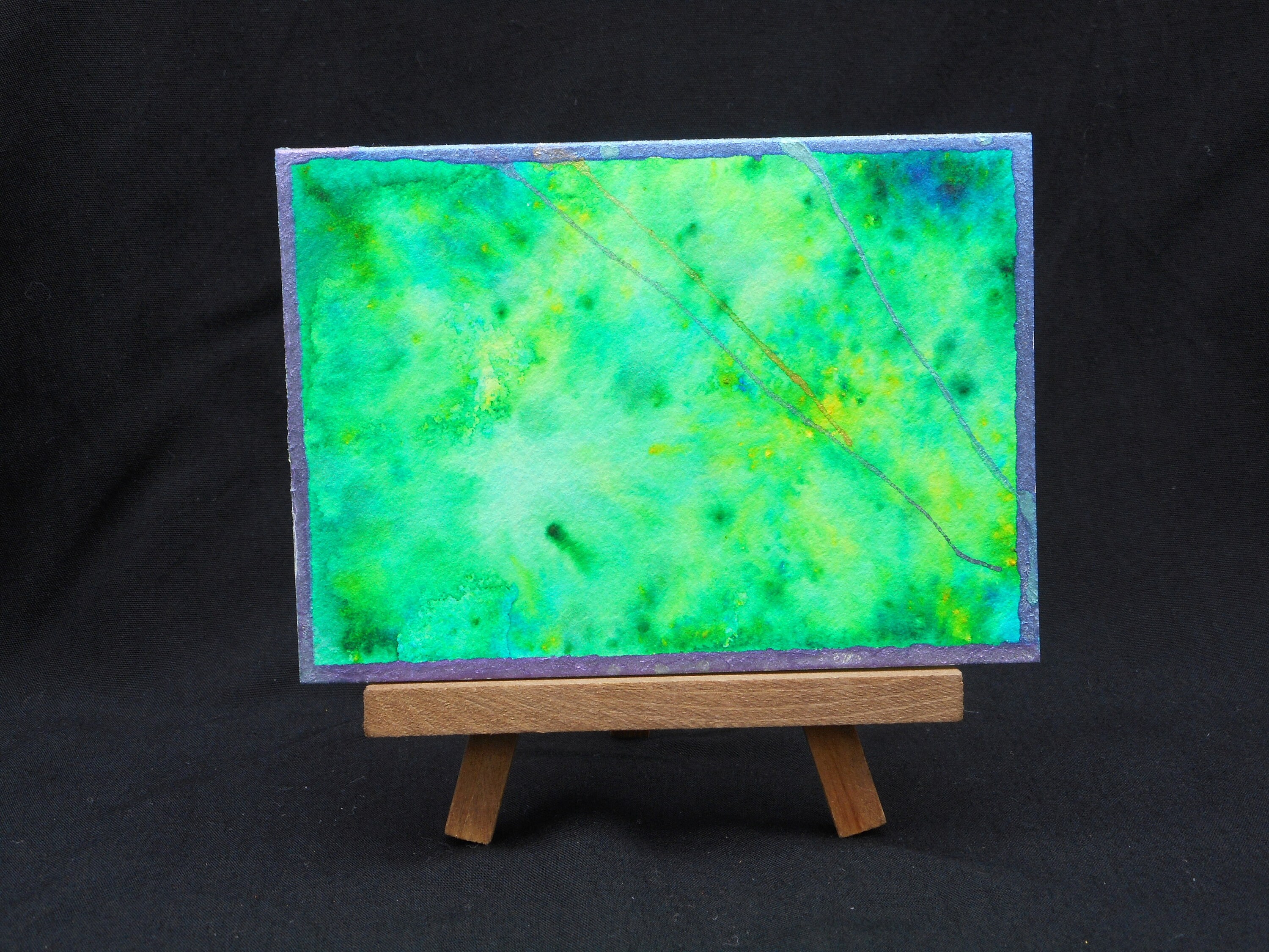 Unique Card Original Green Watercolor Art Note Card, Boho Art Note Card