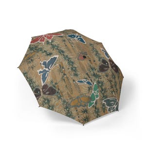 Butterfly Garden Foldable Umbrella | Folding Umbrella with Traditional Japanese Patterns